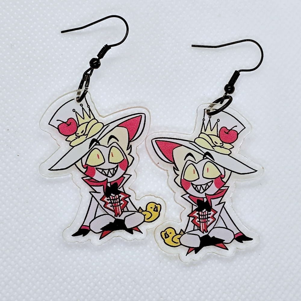 LUCIFER - Hazbin Hotel Inspired Dangle Earrings! Handmade! Hypo-Allergenic - Picture 2 of 3